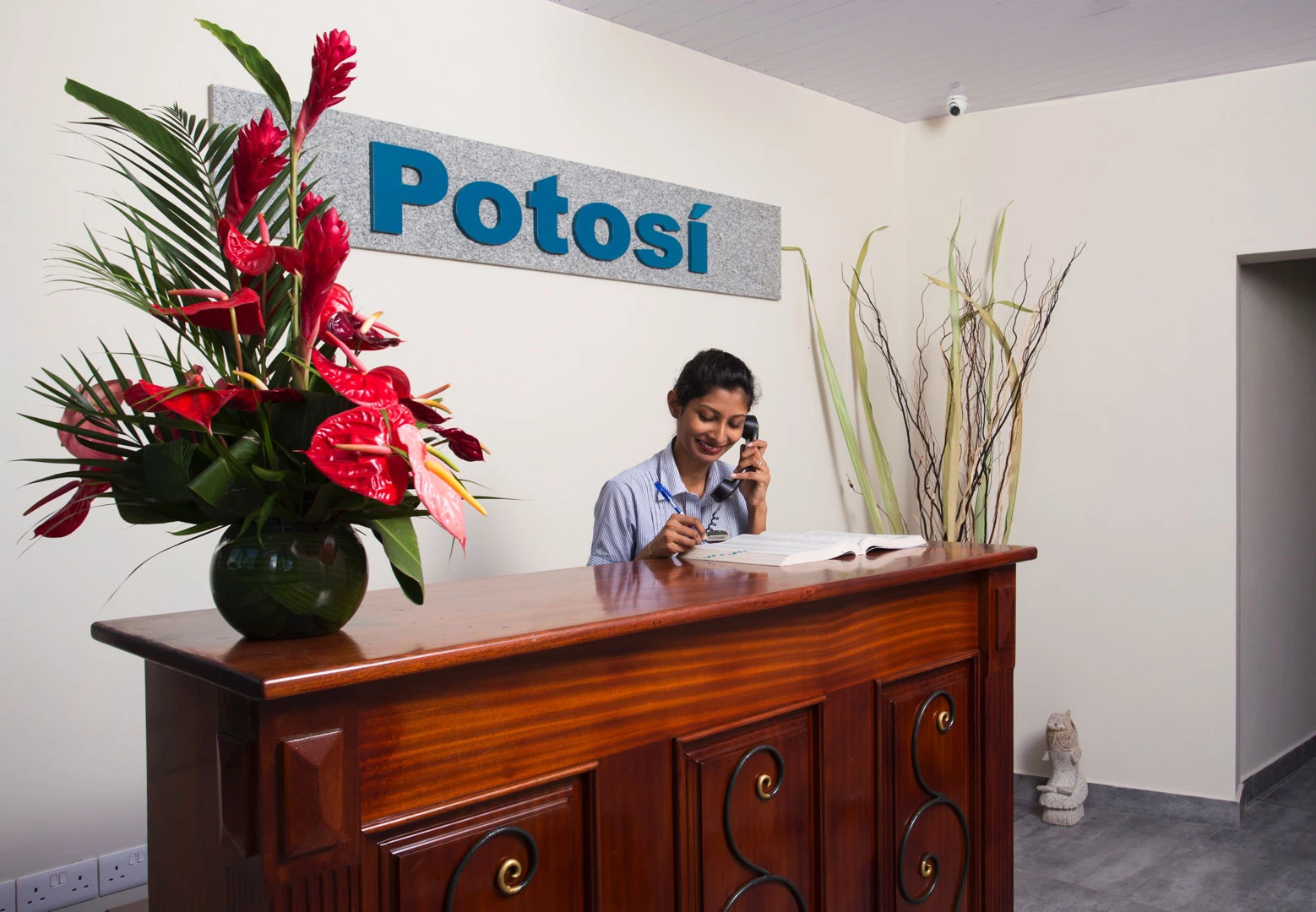Reception area of Residence Potosi in Trou aux Biches, Mauritius